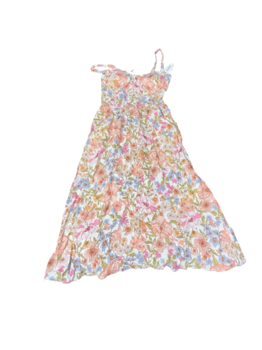 Women's A.U.W White Floral Maxi Dress M #900